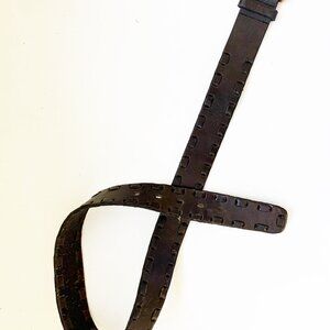 Fossil Black Leather Stitched Belt